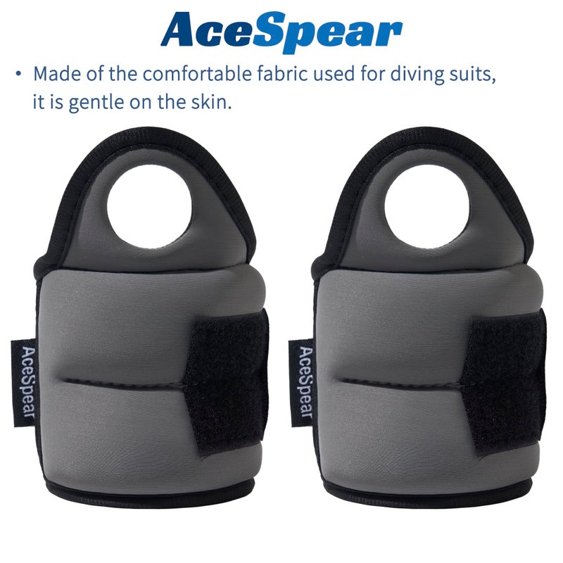 AceSpear Wrist Weights with Thumb Loops Lock for Men Women 1lb*2 2lbs*2 3lbs*2 Ankle Weights Weighted Gloves for Running Strength Training Walking Exercises (Gray, 1 lb x 2) - Image 4
